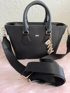 DKNY Women's Valery Small Satchel - Black/Gold - Picture 1 of 6