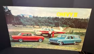 Placa de cartel original Chevrolet 1965 Nova concesionario sala de exposición Chevy II Wagon - Imagen 1 de 4