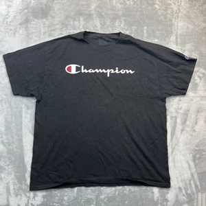 Champion Classic Logo T-Shirt Men Size XL Black Authentic - Picture 1 of 6