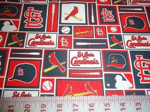 (1/4 Yard) MLB Baseball Saint Louis Cardinals Baumwollstoff 9" x 56"  - Bild 1 von 2