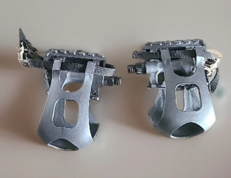 Bike Pedals with Toe Clip and Straps, for Exercise Bike, Spin Bike and Outdoor B - Image 1 of 2