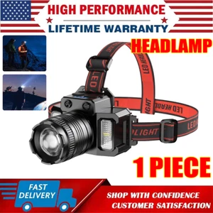 LED Headlamp Multifunctional Zoomable Head Torch Lamp Flashlight 990000LM A+ - Picture 1 of 9