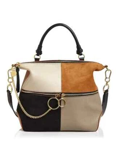 See by Chloe V1220 Emy Large Color-Block Leather & Suede Shoulder Bag - Picture 1 of 3