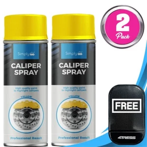 2 x Bremssattel Spraydosen gelb hitzebeständiger Aerosollack 400ml SP-016.M✅ - Bild 1 von 8
