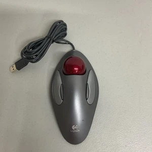 Logitech T-BC21 Trackman red Marble USB T-BC21 Mouse - Working Condition - Bild 1 von 3