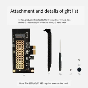 M.2 NVMe SSD -Adapter Für Win10 Kurzschlussschutz M.2 Slot Mehrschichtschutz - Photo 1/14