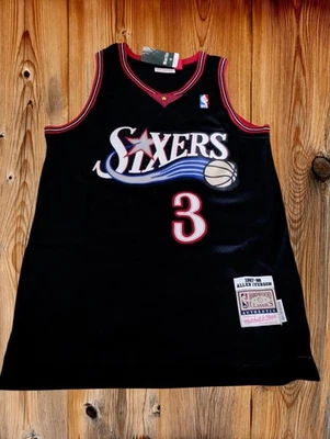 Allen Iverson Jersey #3 Philadelphia 76ers Throwback Jersey Men's Black - Image 1 of 3