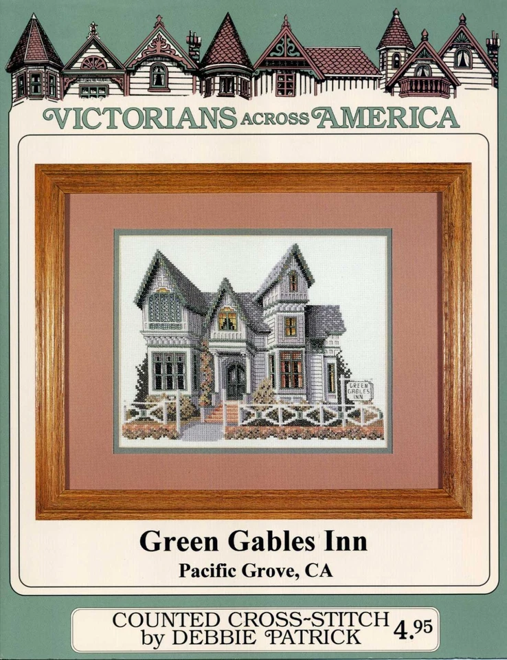 NEW Green Gables Inn, Pacific Grove, CA Cross Stitch Pattern Debbie Patrick 2000 - Image 1 of 1