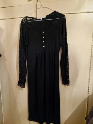 Nougat London - Black lace sleeved midi dress - size 8 - fit up to size 12 - VGC - Image 1 of 4