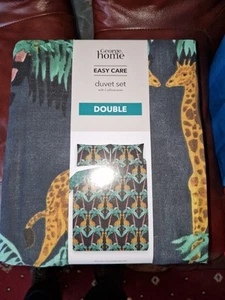 Giraffe Theme Reversible Double Duvet Set George Home Asda New - Picture 1 of 2
