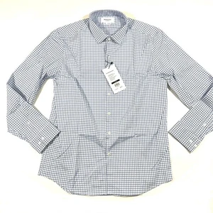 New Ministry Of Supply Mens Aero Dress Shirt XL Slim Blue Check Print Office - Picture 1 of 7