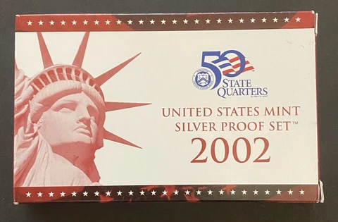 2002-S SILVER PROOF SET W/ BOX & COA  FREE U S SHIPPING Cover