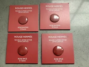BNW Rouge Hermes, Satin lipstick, Rose Epice/Rose Encens, Sample Size, Set Of 4 - Picture 1 of 2
