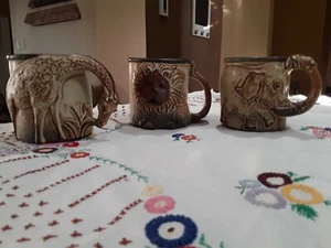 Coffee Cups Exotic Wild Animals Teacups Elephant Lion Giraffe Wildlife - Picture 1 of 10