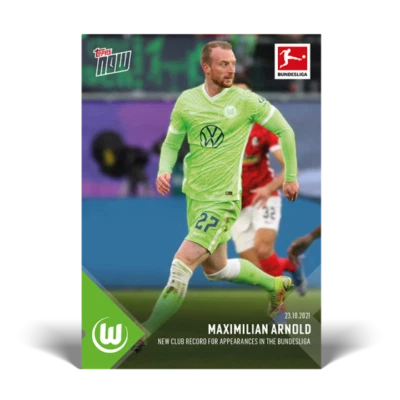 2021 Topps NOW Bundesliga Maximilian Arnold #54 ~ VfL Wolfsburg - Image 1 of 2