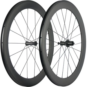 Carbon Laufradsatz 700C Rennrad Laufräder 60mm Drahtreifen Fahrrad Laufradsatz R7 Nabe - Bild 1 von 9