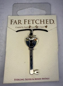 KEY TO MY HEART ROMANTIC CHARM NECKLACE “FAR FETCHED” EX DISNEY PARK STORES TAG - Picture 1 of 7