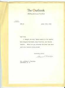 Apr 16, 1924, Funny Letter Signed by Harold T. Pulsifer, Editor Outlook Magazine - Picture 1 of 6