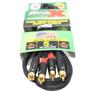 ProX 5 FT. UNBALANCED DUAL RCA-M TO DUAL RCA-M AUDIO CABLE (XC-DRCA05) - Picture 1 of 1