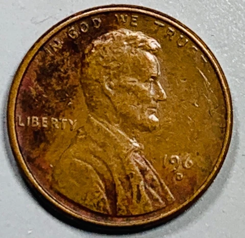 1966 D Lincoln Memorial Cent - Grease strike error on obverse - 196@ Cover