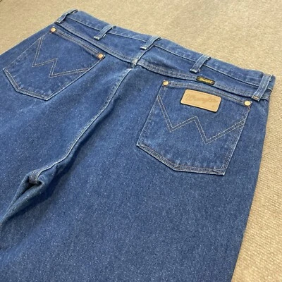 Wrangler Jeans Mens 38x34 Blue 13MWZ Cowboy Cut Distressed Western Boots Denim - Image 1 of 4