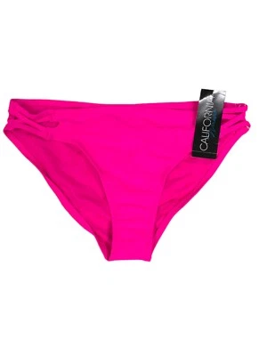 California Waves Juniors Strappy-Side Hipster Bikini Bottoms Pink Size Large NWT - Image 1 of 4