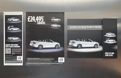 Volvo C70 Ice White Brochure leaflet AND magazine Adverts - Set of 3. Free P&P - Image 1 of 4