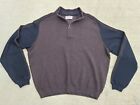 St Croix Wool 1/4 Zip Sweater Mens Large Brown/Black Long Sleeve Made In USA