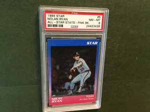 1989 STAR NOLAN RYAN ALL-STARS STATS-PINK BK. #5  PSA NM-MT 8 LOW POP