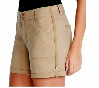 Gloria Vanderbilt Short Shorts Womens Sz 24W Cuffed Maren Perfect Khaki Slimming - Image 1 of 4