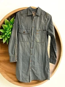 Authentic Diesel Denim Shirt Dress Long Sleeve Size 0/1 XXS Women's Blue - Picture 1 of 7
