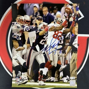 Mario Manningham Autographed SB XLVI Catch 11x14 Vertical Photo Steiner CX - Picture 1 of 3