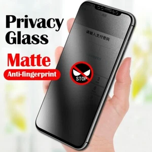 iPhone X XR 11 12 13 14 15 16 16E Matte Privacy Tempered Glass Screen Protector - Picture 1 of 6