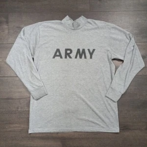 US Army PT Shirt Long Sleeve Men's Size Large Gray Physical Training - Picture 1 of 3