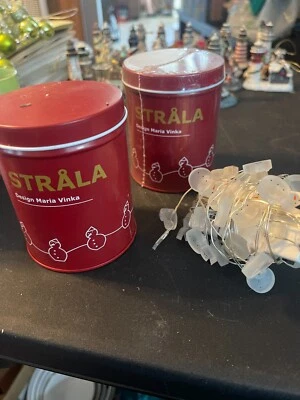 Nuevo en caja Nuevo Sellado IKEA Strala Cadena Luces (30x) Muñecos de Nieve Diseño por Maria Vinka Foto 1 de 4