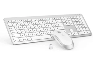Wireless Keyboard and Mouse Combo - Full Size Slim Thin Wireless Keyboard Mouse - Afbeelding 1 van 4