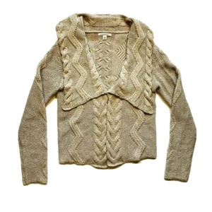 NEW Banana Republic Lambswool Cashmere Cardigan Sweater Shrug Open Front Cable M - Picture 1 of 11