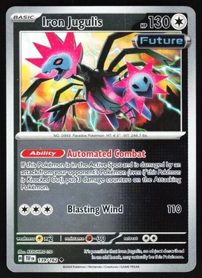 Iron Jugulis 139/162 Pokemon SV05: Temporal Forces Reverse Holo Uncommon NM - Image 1 of 2