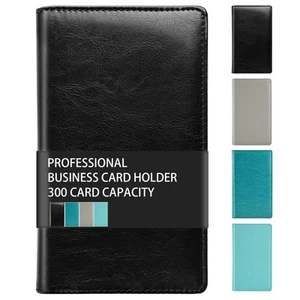 300 Card Capacity Leather Business Card Book Holder Organizer, Card Binder Pr... - Picture 1 of 8