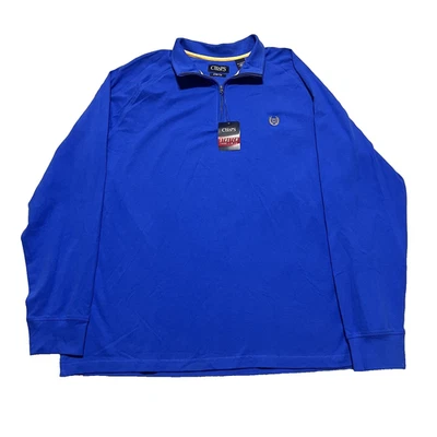 Chaps  1/4 Zip Pullover Sweater Mens XXL Blue Stretch Long Sleeve 2XL NWT - Image 1 of 4