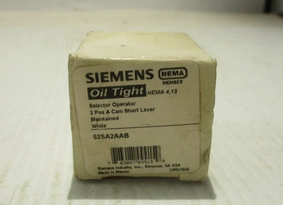 NEW SIEMENS 52SA2AAB 2-POSITION SELECTOR SWITCH OPERATOR - Image 1 of 3