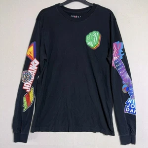 Camisa Jordan Hombre Mediana Negra Flight Spellout Jumpman Sorry Rose Manga Larga - Imagen 1 de 7