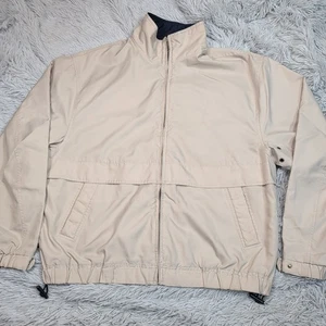 Dockers Golf Jacket Mens M Biege Zip Up Vented Pockets Casual Windbreaker  - Picture 1 of 17