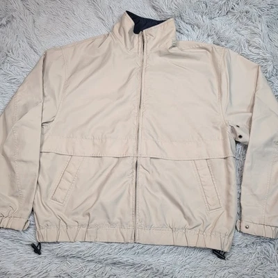 Dockers Golf Jacket Mens M Biege Zip Up Vented Pockets Casual Windbreaker  - Image 1 of 4