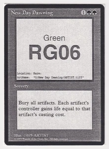 New Day Dawning (Seeds of Innocence) LP Mirage Playtest Card 1995 MTG Magic Rare - Picture 1 of 2