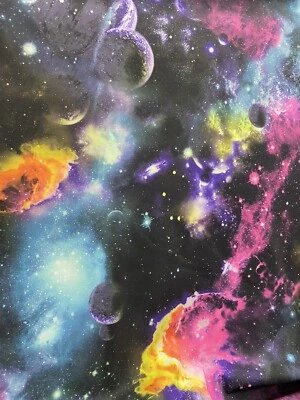 Galaxy Design Multicolor Print On Great Quality Of Nylon Spandex 4-way Stretch  - Image 1 of 4