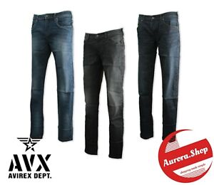 jeans AVIREX denim UOMO cotone elasticizzato SLIM FIT 5 tasche 12,5 oz denim