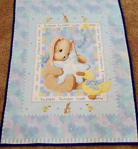 Baby Blanket Quilt Bunny Star Moon Duck Prequilted Wall Hanging Floor Pallet - Picture 1 of 6