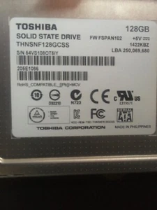 Toshiba Solid State Sata HDD Hard Drive 128GB Partitions NTFS - Bild 1 von 5
