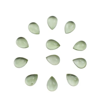 Natural Green Amethyst Pear Calibrated Gemstone, February Birthstone For Jewelry - Image 1 of 4